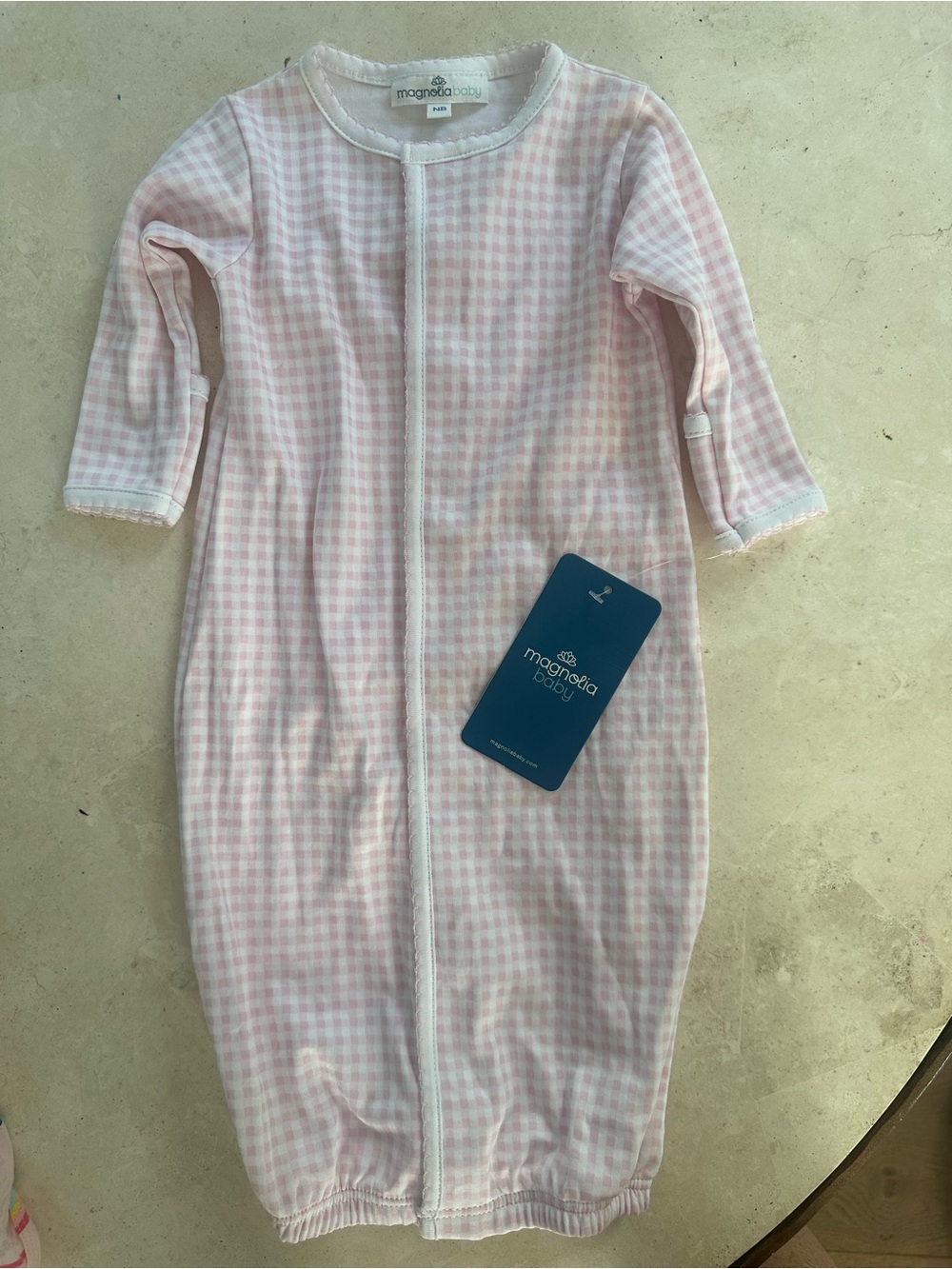 Magnolia Baby Pink Gingham Casual Kids Dress Sleep Gown